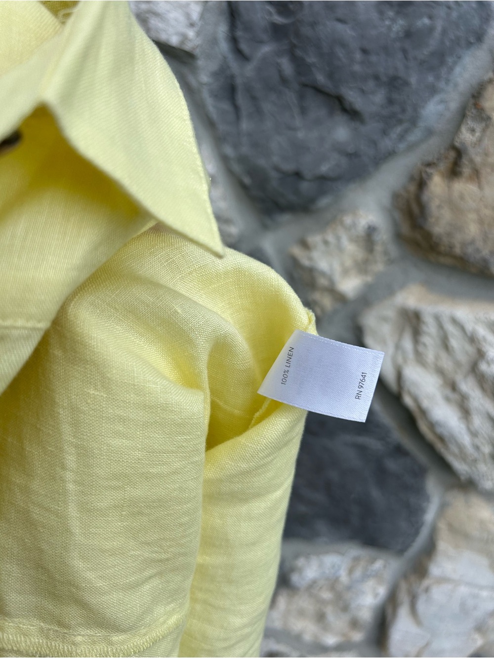 NEW J. Jill 100% Linen Button Up Tunic Top Large TALL Butter Yellow Minimalist - Picture 4 of 6